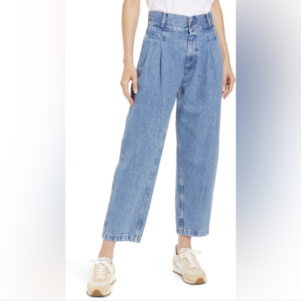 EDWIN Isla pleated high waist straight leg ankle jean Sz 28 NWOT